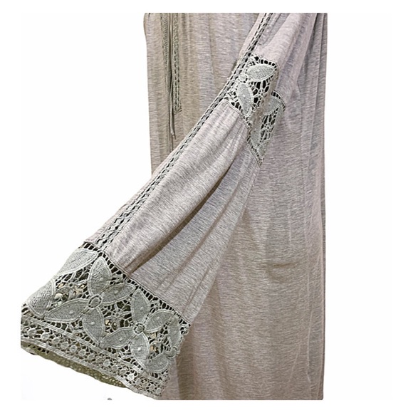 POL Dress/Tunic Light Gray Color Lace Crochet Details Size M - Picture 3 of 13